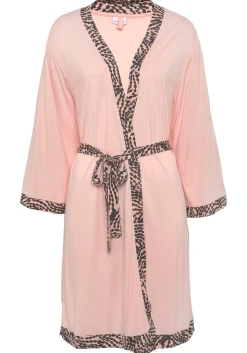 Nachtwäsche|LASCANA Kimono rosaanthrazitgemustert