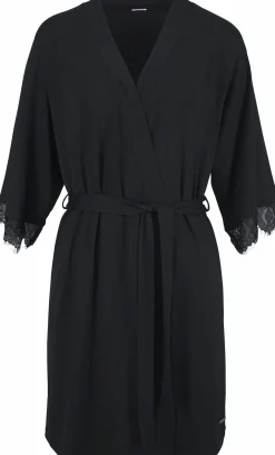 Nachtwäsche|LASCANA Kimono schwarz