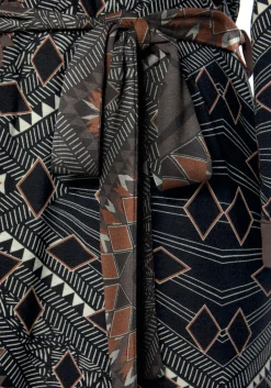 Nachtwäsche|LASCANA Kimono braun-gemustert