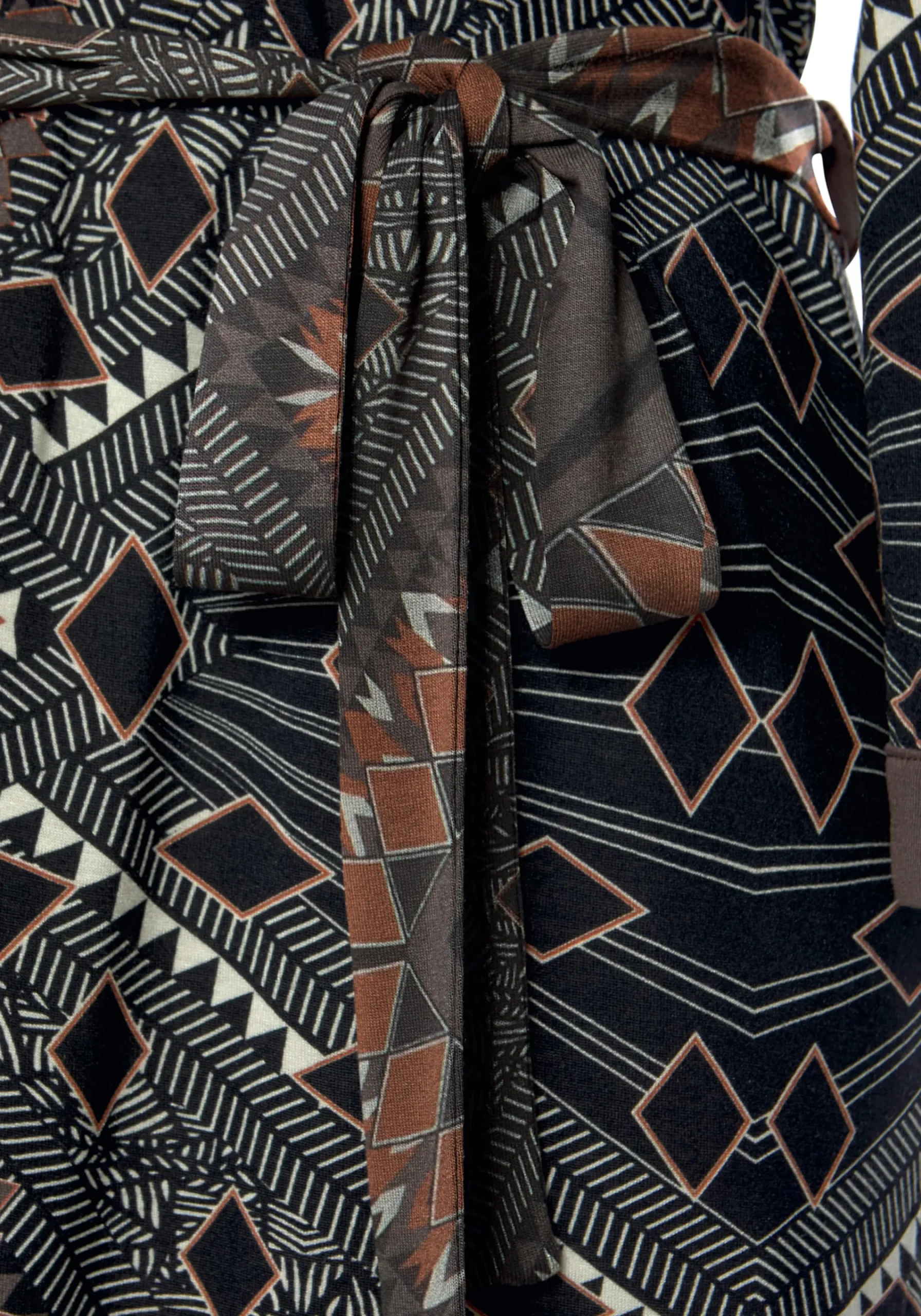 Nachtwäsche|LASCANA Kimono braun-gemustert
