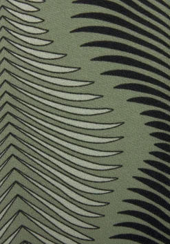 Nachtwäsche|LASCANA Kimono dunkelgrünbedruckt