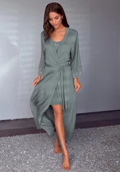 Nachtwäsche|LASCANA Kimono petrol