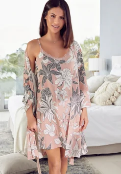 Nachtwäsche|LASCANA Kimono altrosa