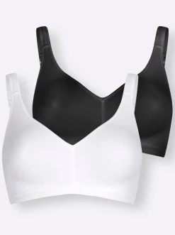 Bhs|Naturana Komfort-BH ohne Bügel weiß+schwarz