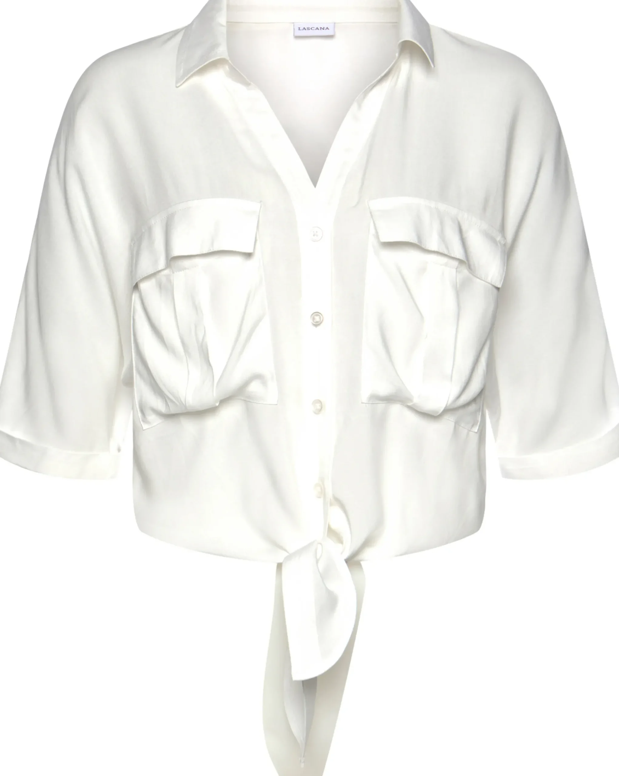 Blusen|LASCANA Kurzarmbluse creme
