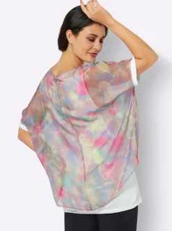 Blusen| Kurzarmbluse rosé-pink-bedruckt