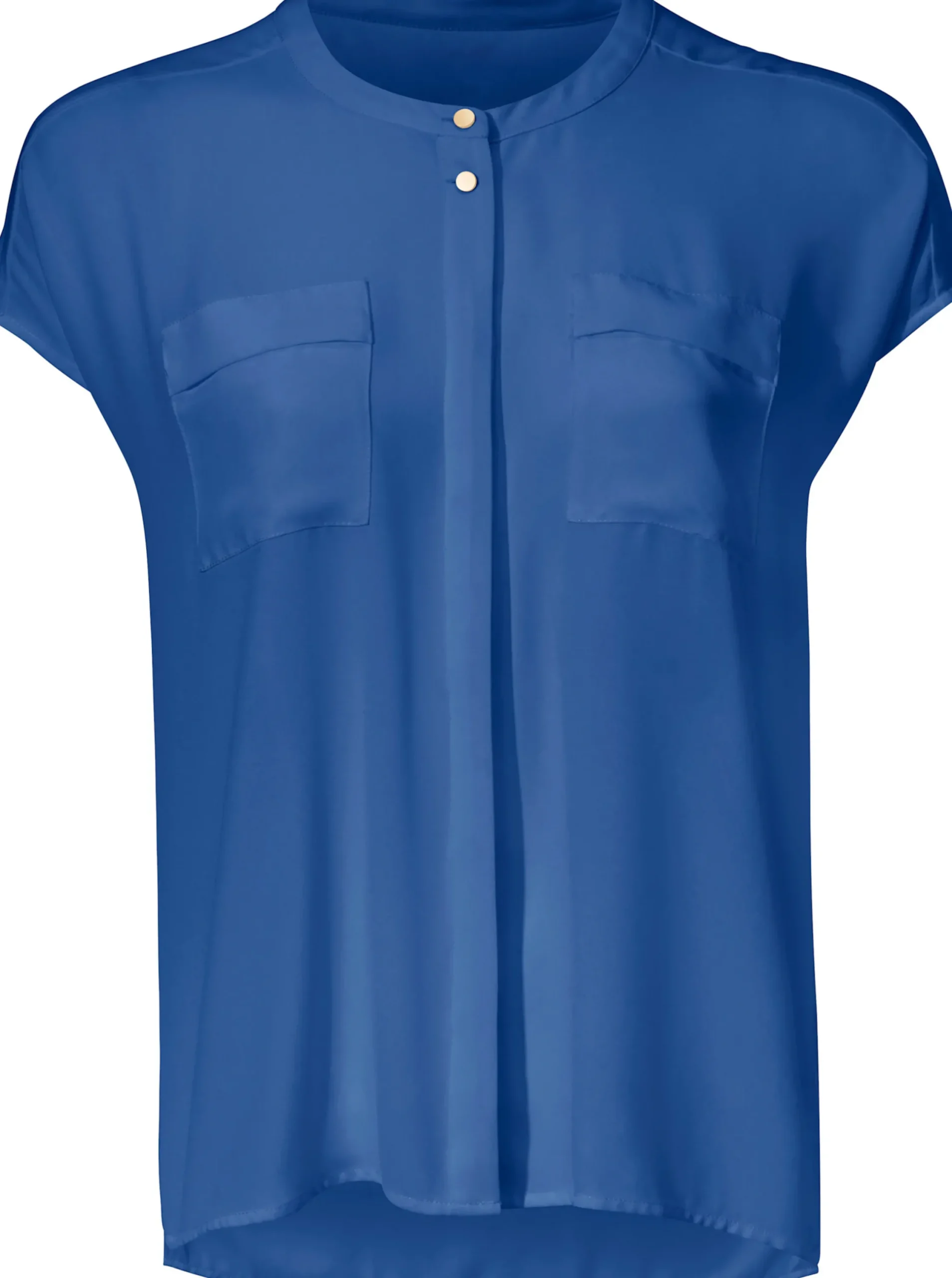 Basics|heine Kurzarm-Bluse in Oversize-Passform royalblau