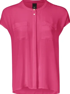 Blusen|heine Kurzarm-Bluse in Oversize-Passform pink