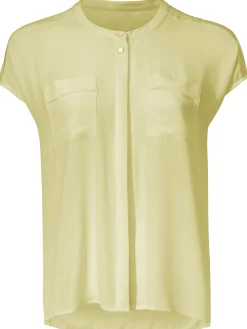 Strandmode|Blusen|heine Kurzarm-Bluse in Oversize-Passform pastellgelb