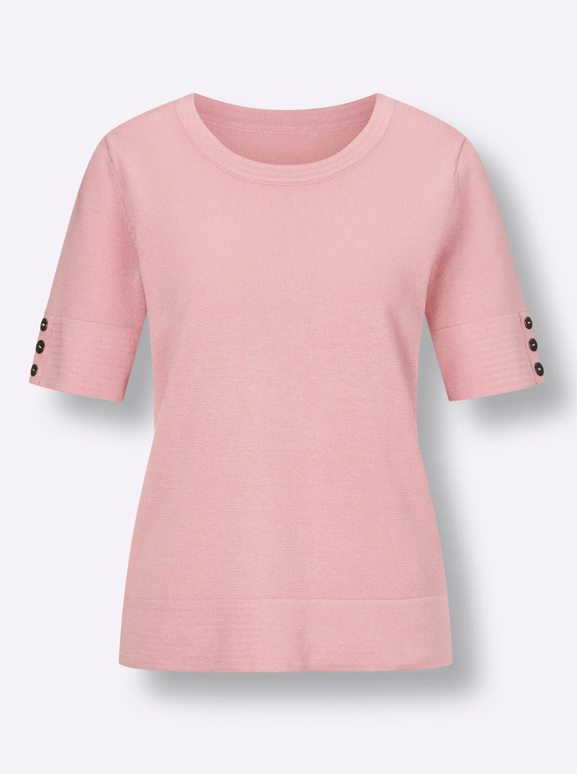 Pullover|CREATION L PREMIUM Kurzarmpullover rosenquarz