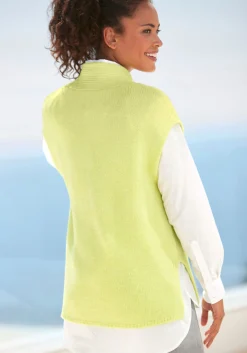 Strandmode|LASCANA Kurzarmpullover limone
