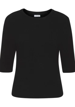 Pullover|LASCANA Kurzarmpullover schwarz