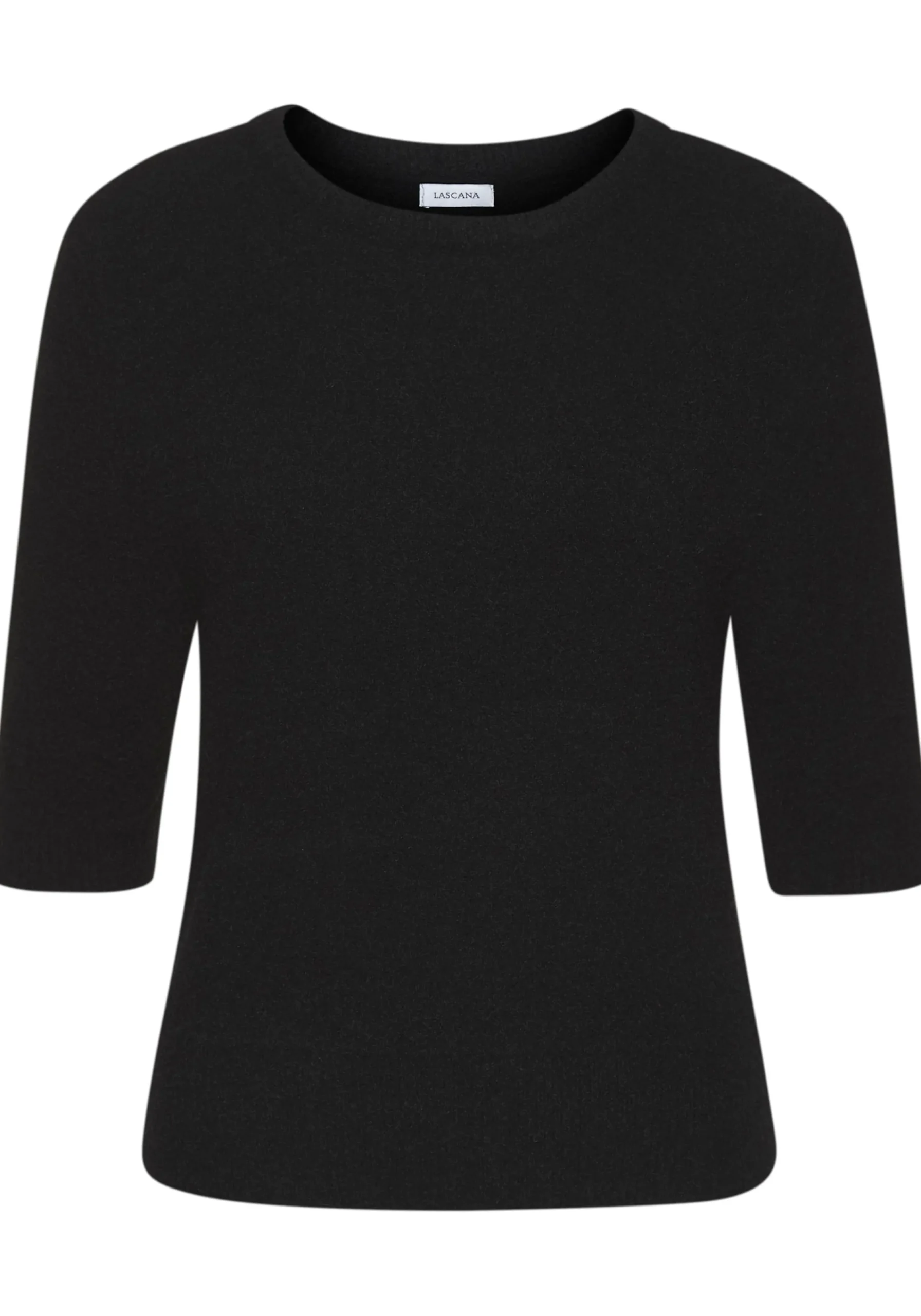 Pullover|LASCANA Kurzarmpullover schwarz