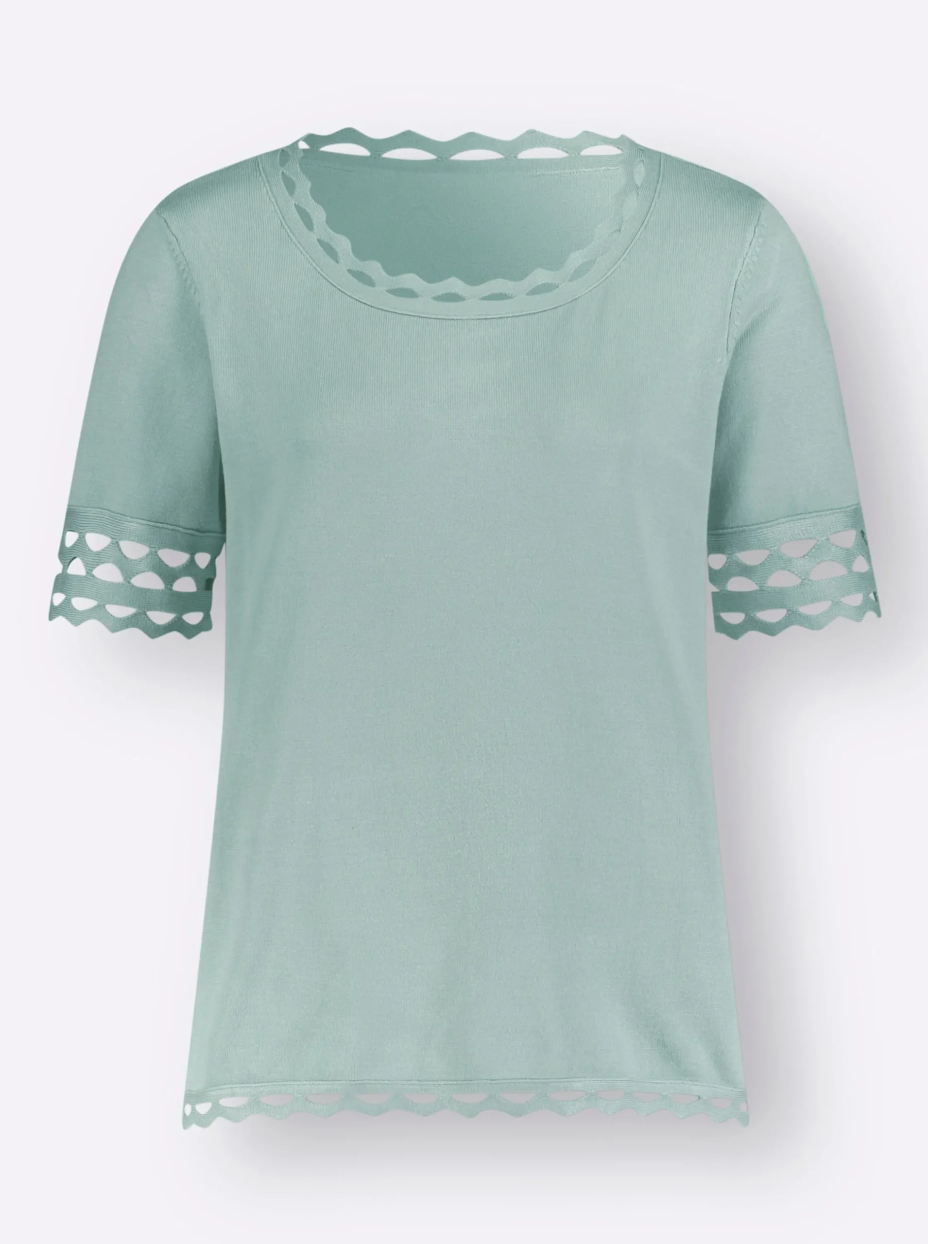Pullover| Kurzarmpullover kalkmint
