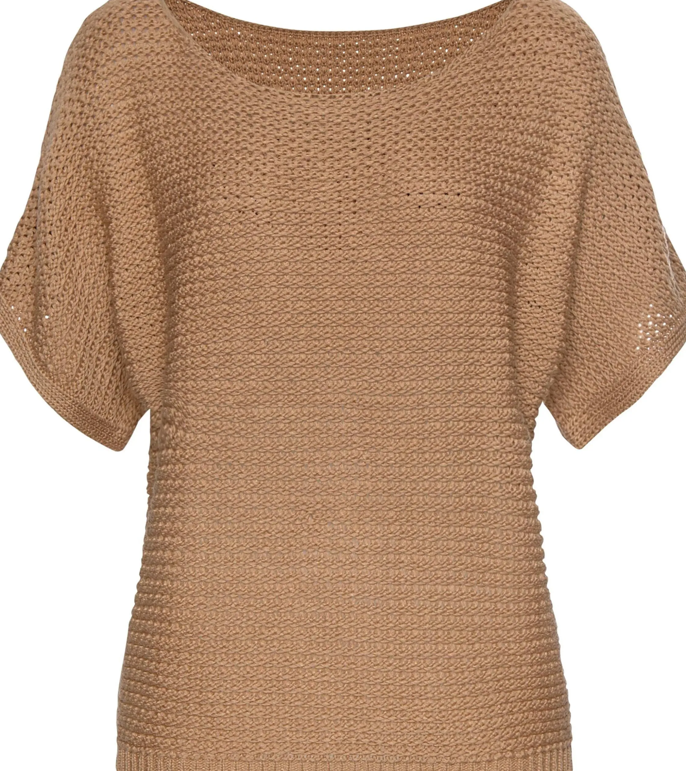 Strandmode|Pullover|LASCANA Kurzarmpullover camelfarben