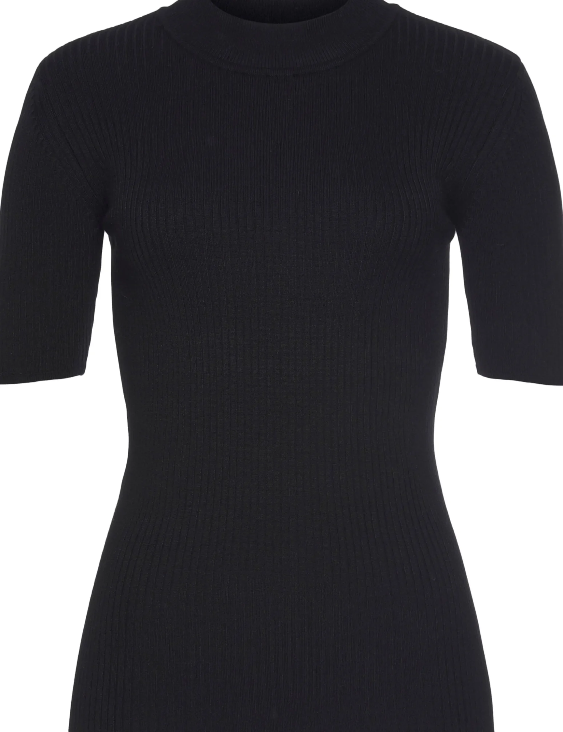 Pullover|LASCANA Kurzarmpullover schwarz