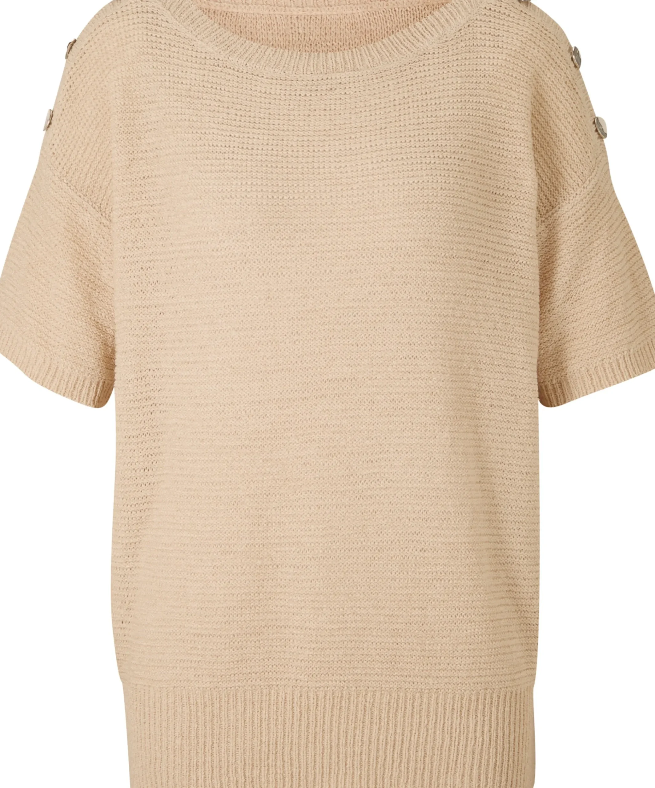 Pullover|heine Kurzarmpullover mit Zierknöpfen sand