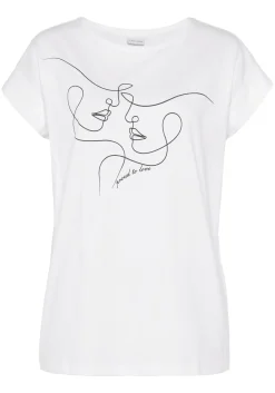 Shirts|LASCANA Kurzarmshirt weiß