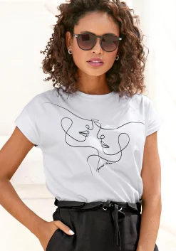 Shirts|LASCANA Kurzarmshirt weiß