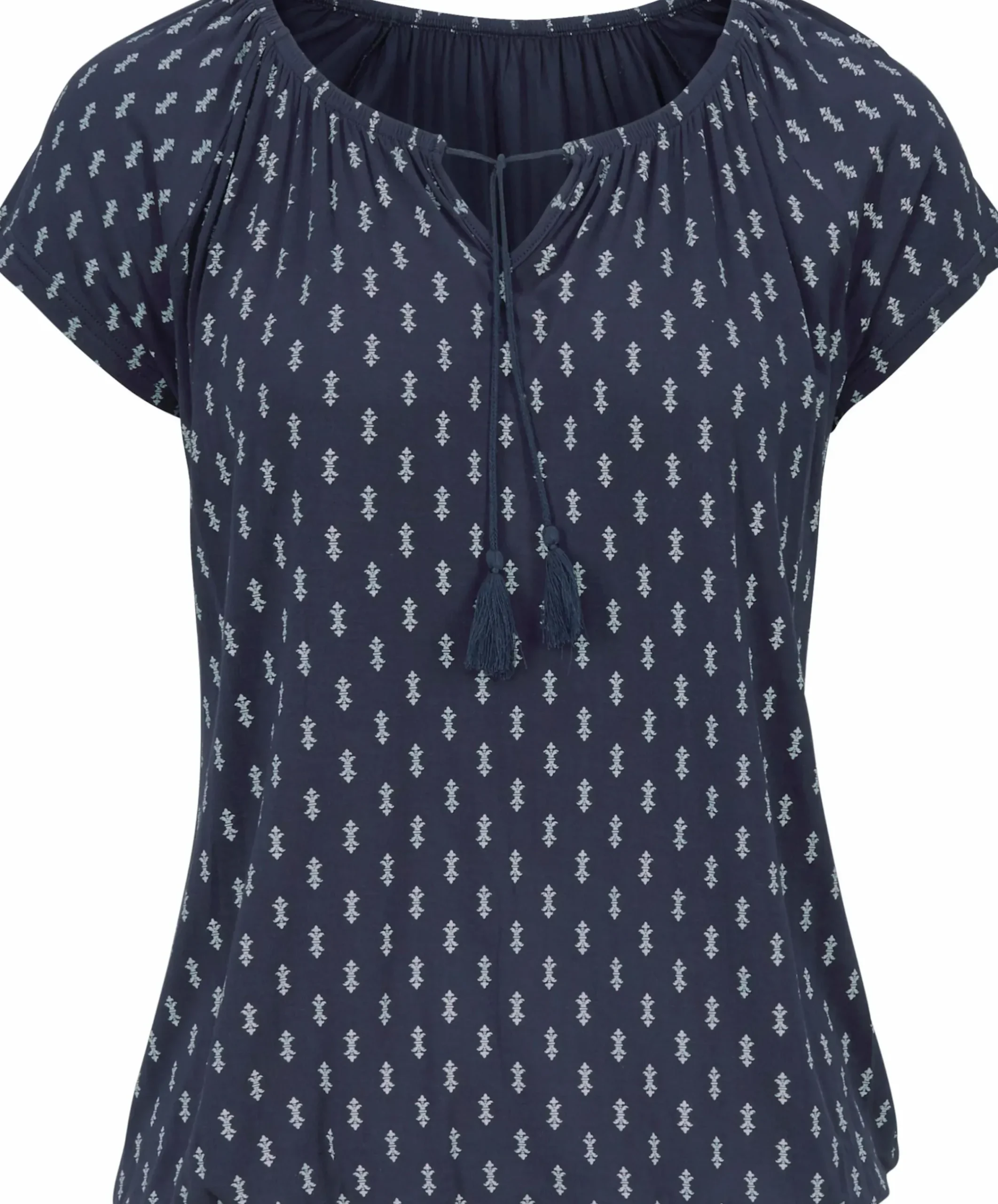 Strandmode|Shirts|Vivance Kurzarmshirt navy-gemustert,schwarz