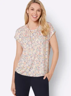 Shirts| Kurzarmshirt champagner-bedruckt