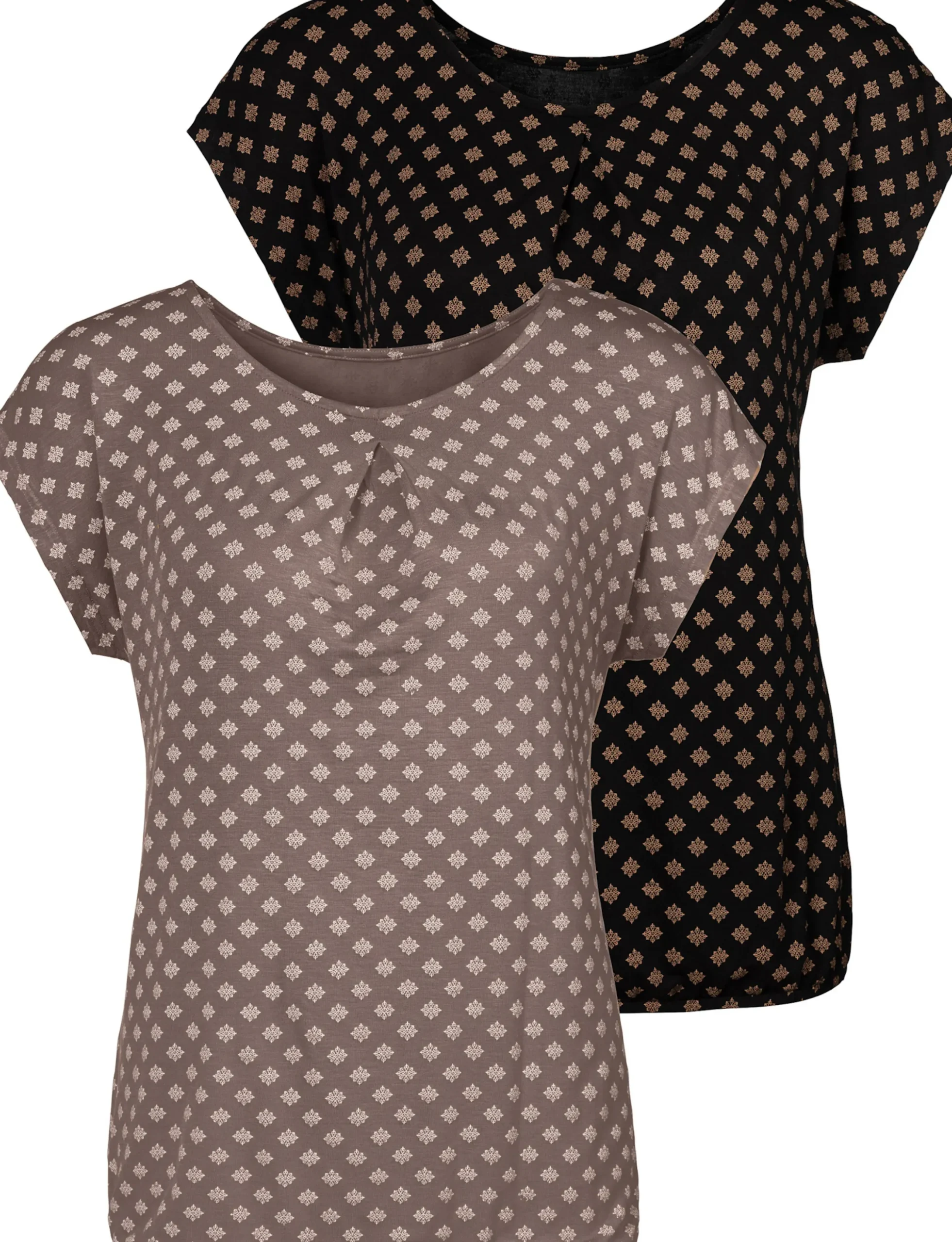 Shirts|LASCANA Kurzarmshirt taupe,schwarz