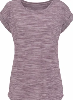 Shirts|Beachtime Kurzarmshirt beere-meliert,grau-meliert