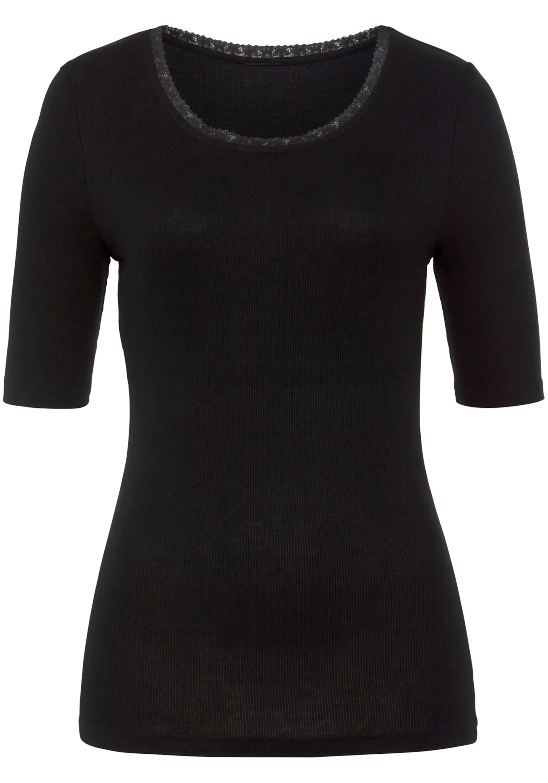 Strandmode|Shirts|LASCANA Kurzarmshirt schwarz