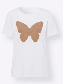 Shirts|heine Kurzarmshirt ecru-camel
