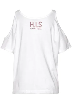 Shirts|H.I.S Kurzarmshirt weiß