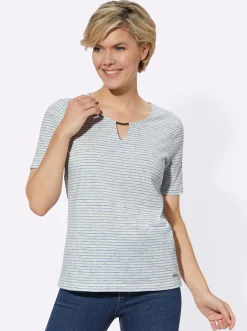 Shirts| Kurzarmshirt bleu-geringelt