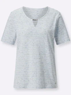Shirts| Kurzarmshirt bleu-geringelt