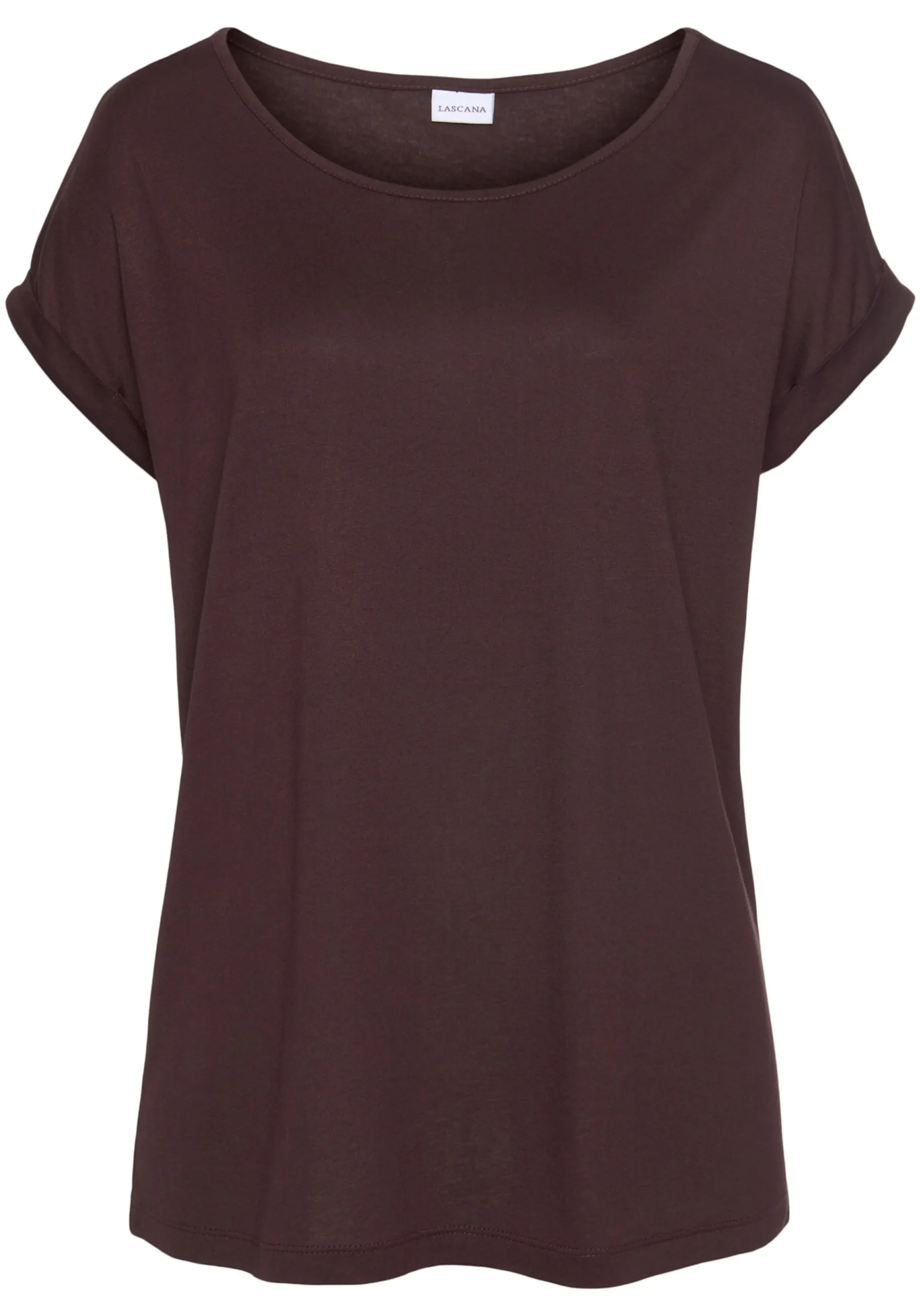 Shirts|LASCANA Kurzarmshirt aubergine/burgunder
