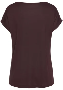Shirts|LASCANA Kurzarmshirt aubergine/burgunder