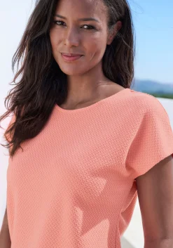 Strandmode|Shirts|Vivance Kurzarmshirt peach,blau