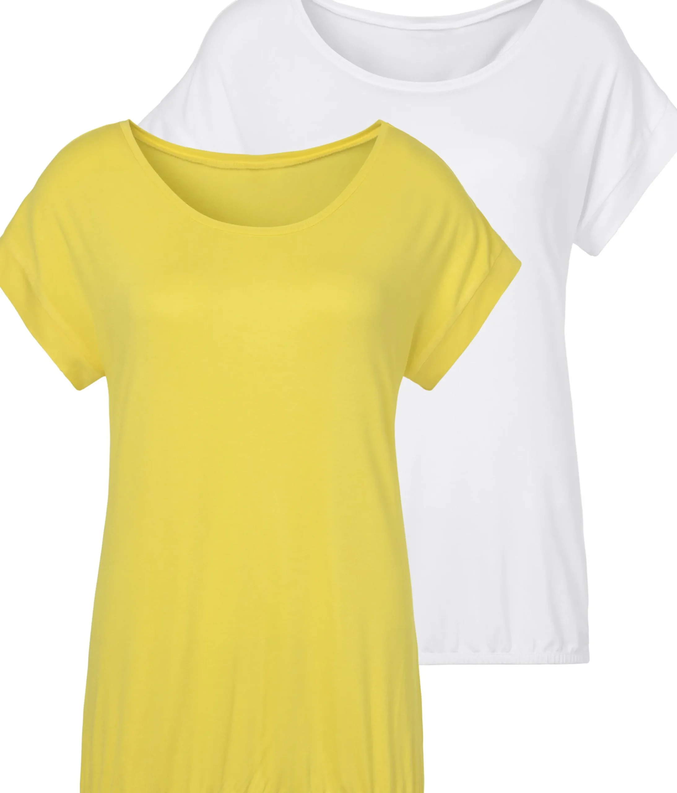 Strandmode|Vivance Kurzarmshirt gelb,creme
