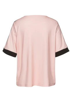 Strandmode|Shirts|Vivance Kurzarmshirt mauve-schwarz