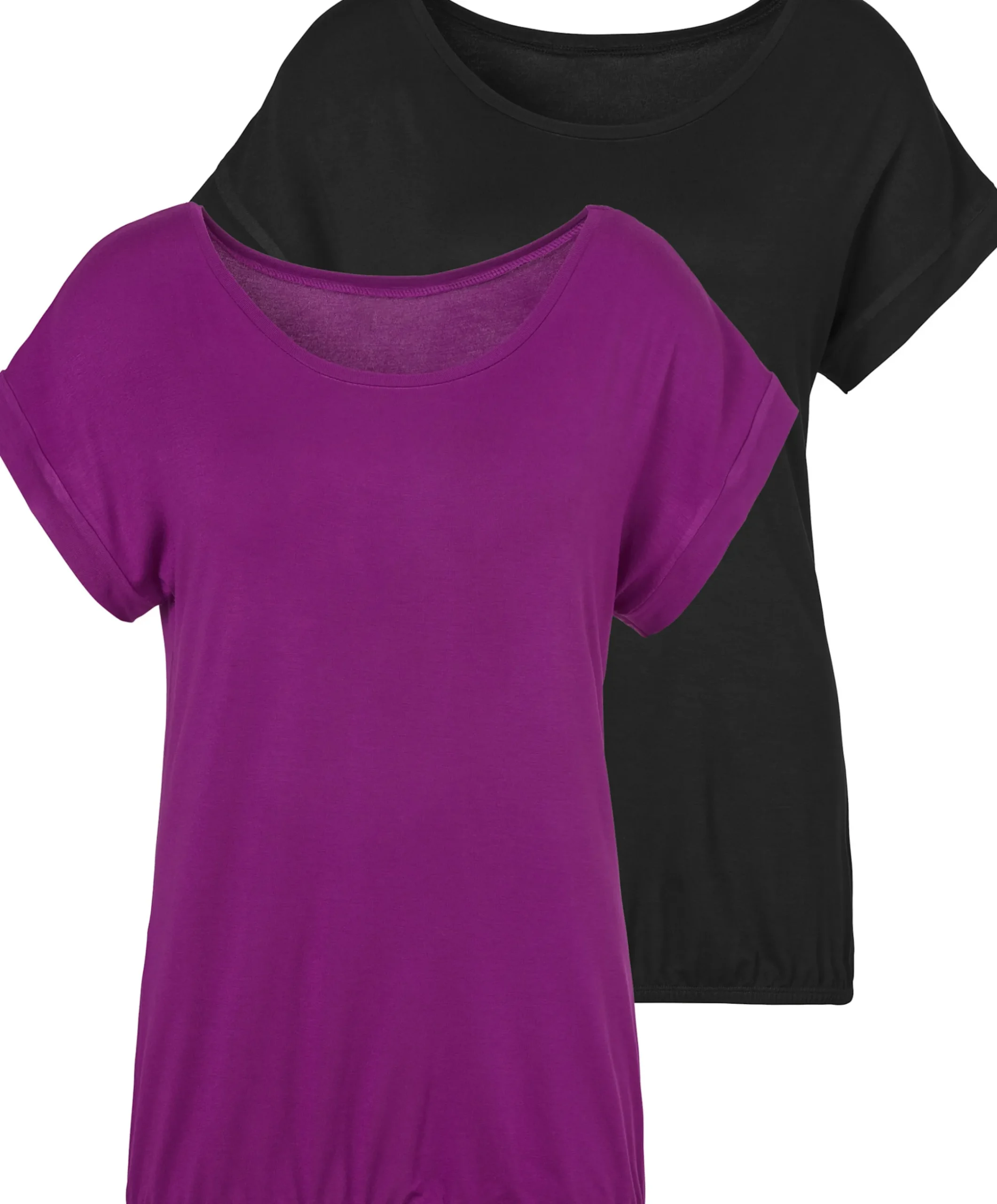 Strandmode|Shirts|Vivance Kurzarmshirt lila,schwarz