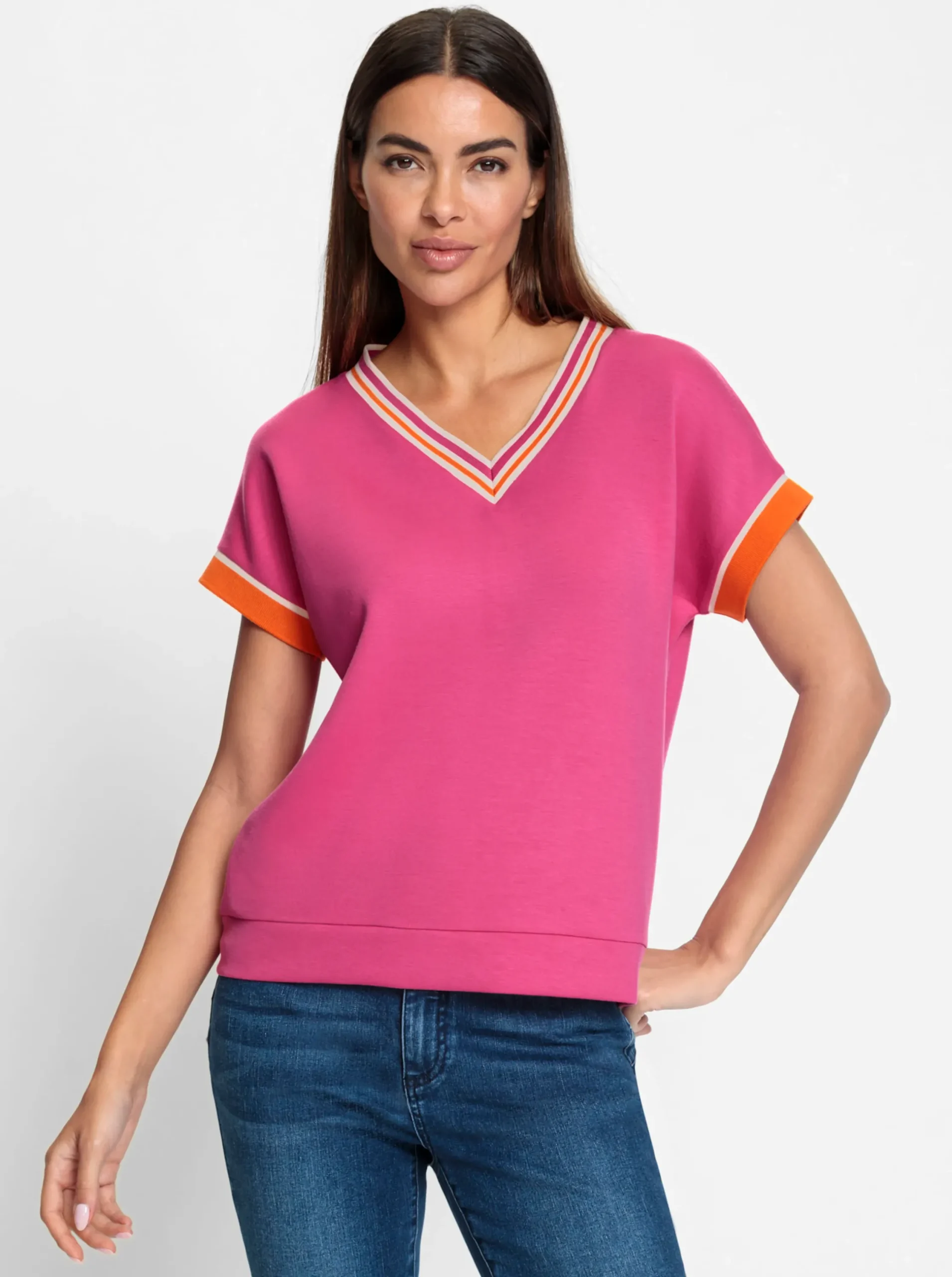 Shirts|heine Kurzarmshirt fuchsia-orange