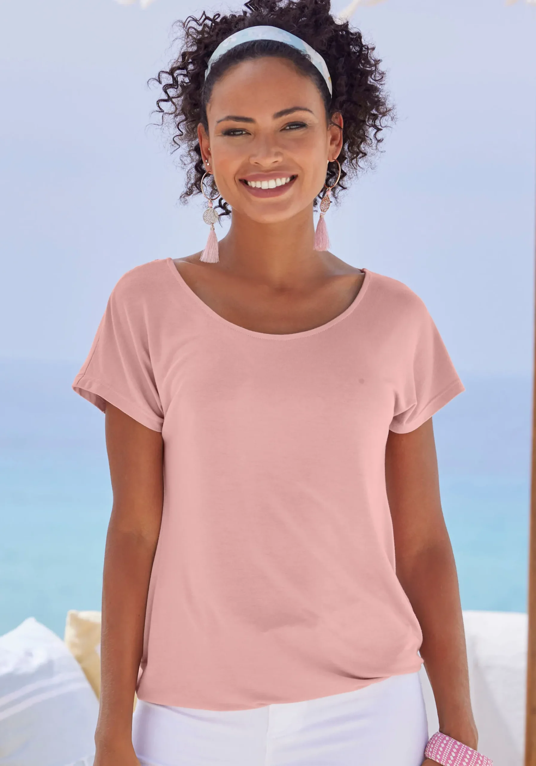 Strandmode|Vivance Kurzarmshirt rose,beere