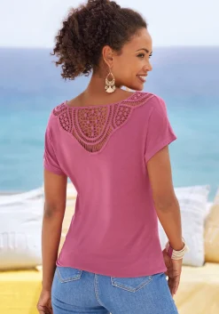 Strandmode|Vivance Kurzarmshirt rose,beere