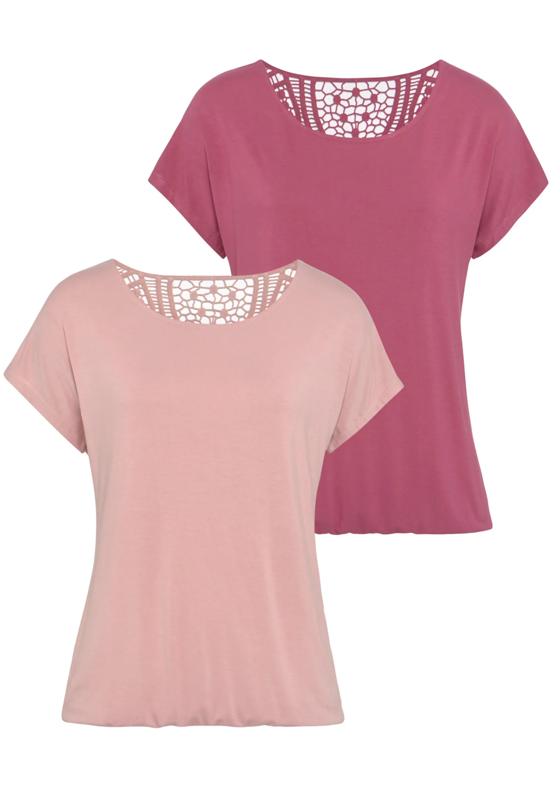 Strandmode|Vivance Kurzarmshirt rose,beere