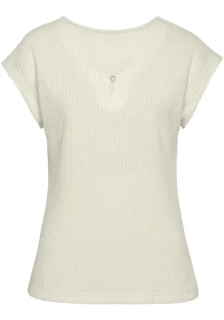 Strandmode|LASCANA Kurzarmshirt creme,navy