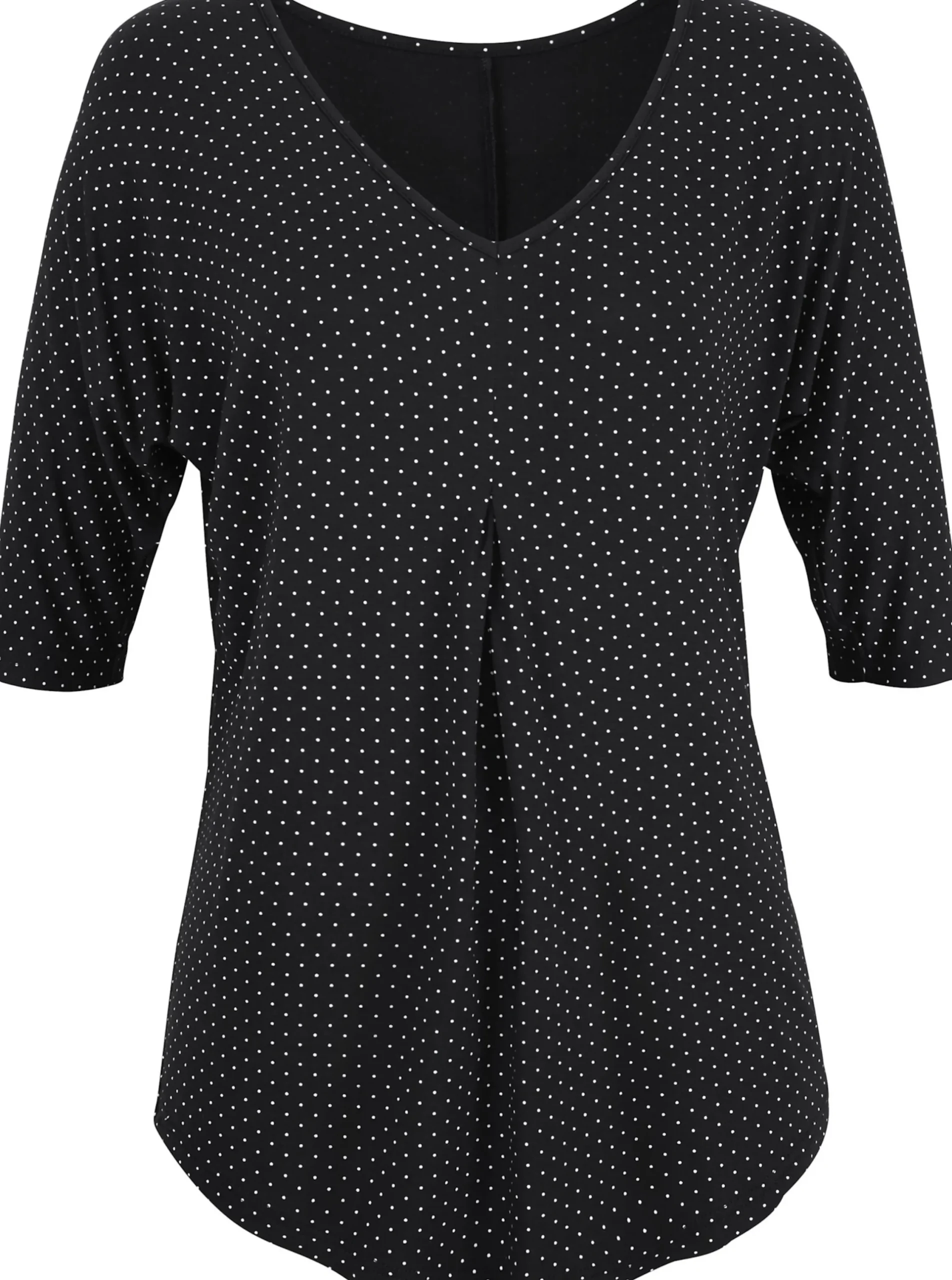 Strandmode|LASCANA Kurzarmshirt schwarz-gepunktet