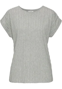 Strandmode|Shirts|LASCANA Kurzarmshirt graumeliert