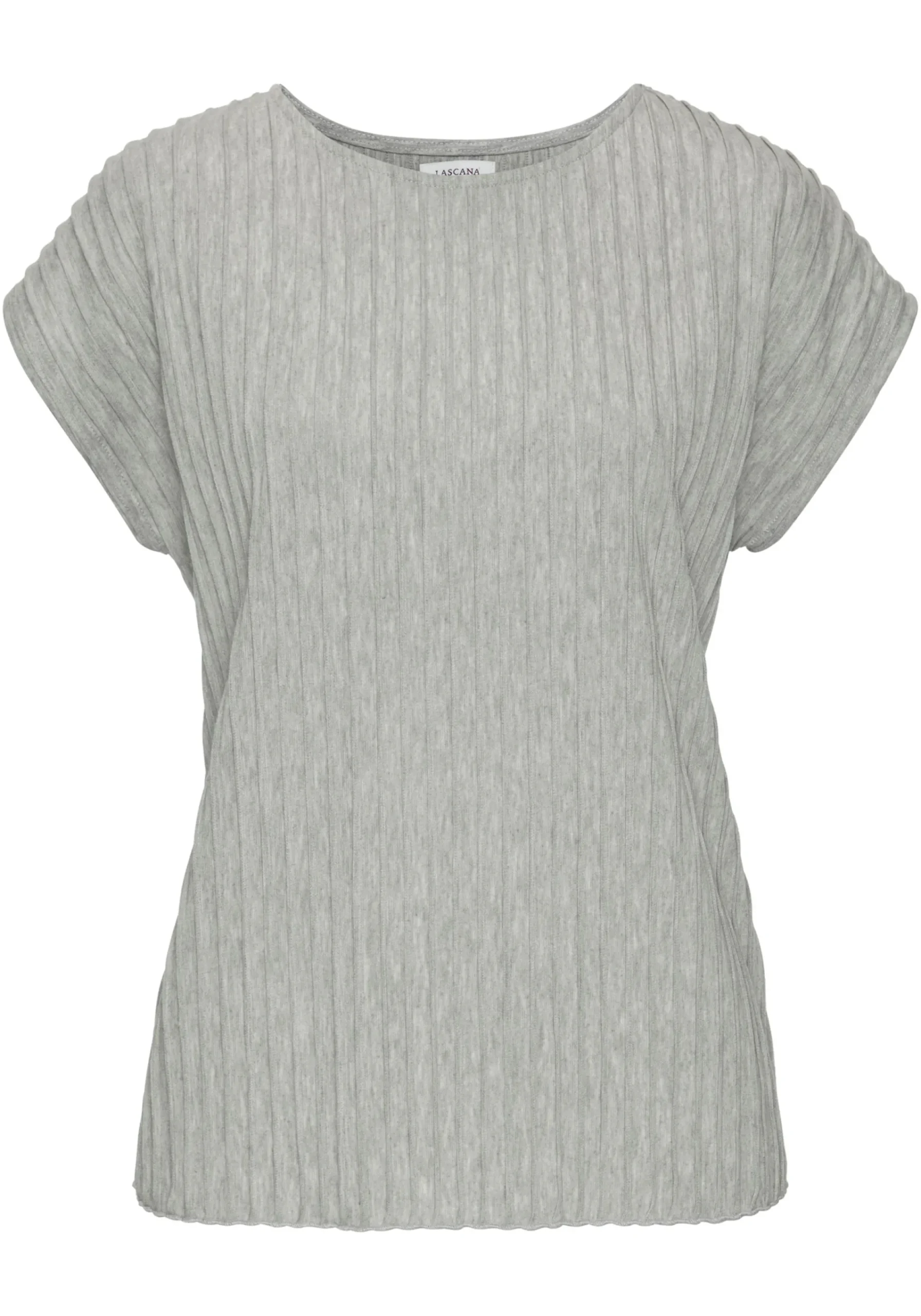 Strandmode|Shirts|LASCANA Kurzarmshirt graumeliert