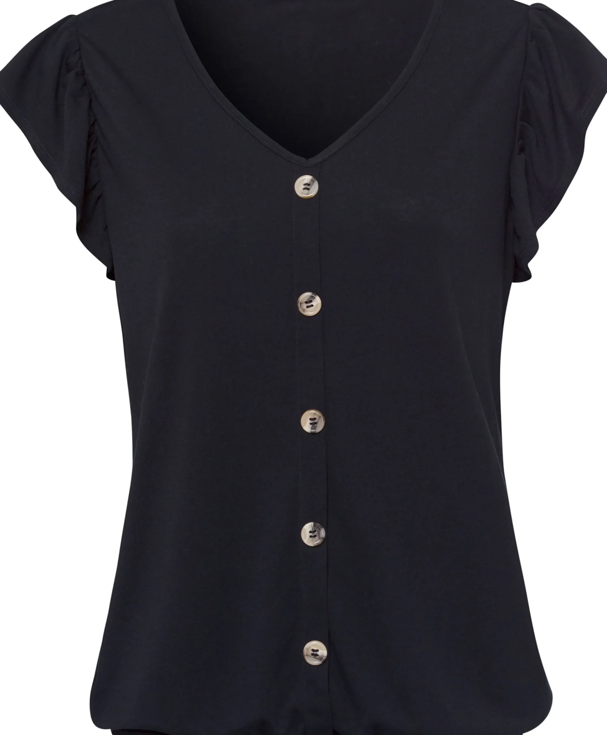 Strandmode|LASCANA Kurzarmshirt taupe,schwarz