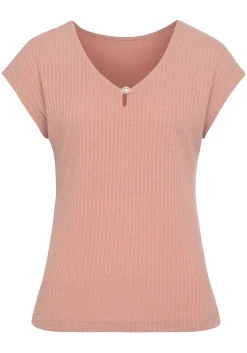 Strandmode|Shirts|LASCANA Kurzarmshirt rose
