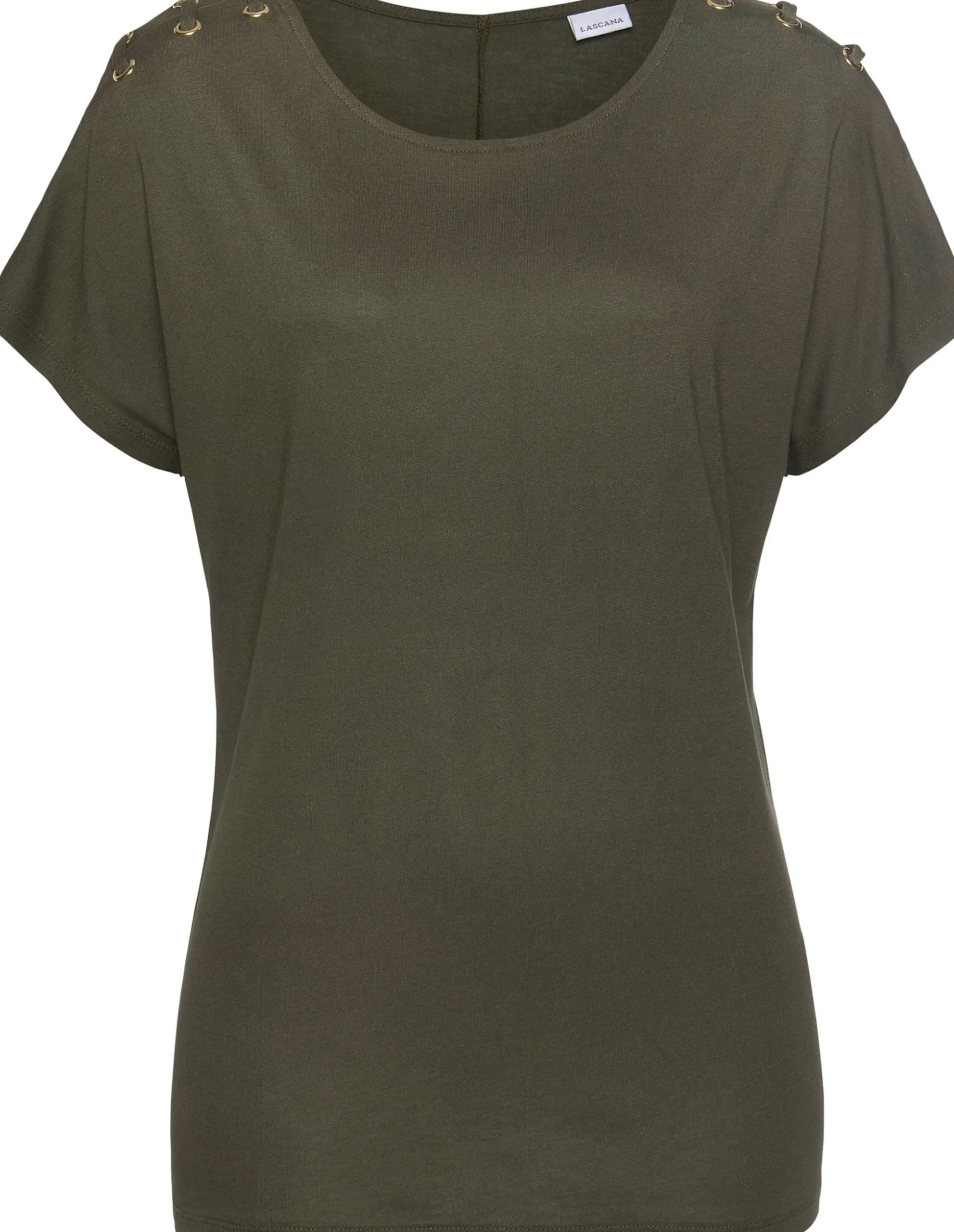 Shirts|LASCANA Kurzarmshirt dunkelgrün