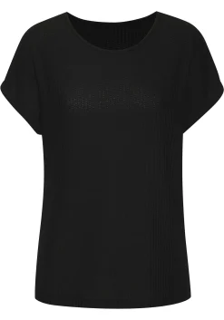 Strandmode|Vivance Kurzarmshirt schwarz,creme